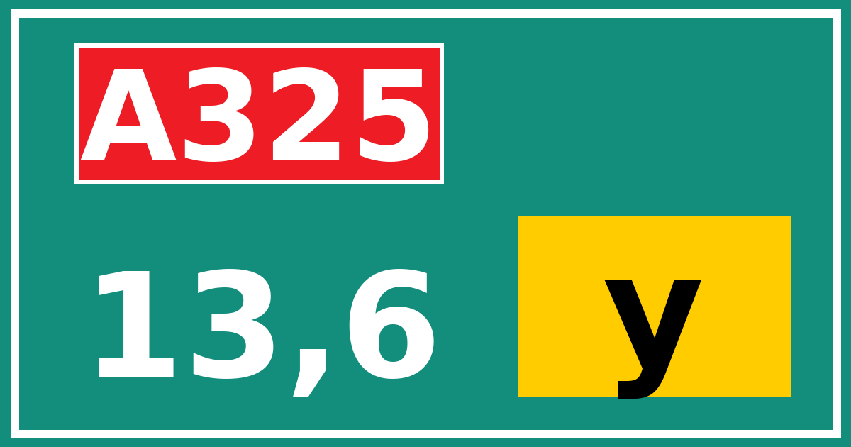 Hectometerbord A325 13,6 letter y