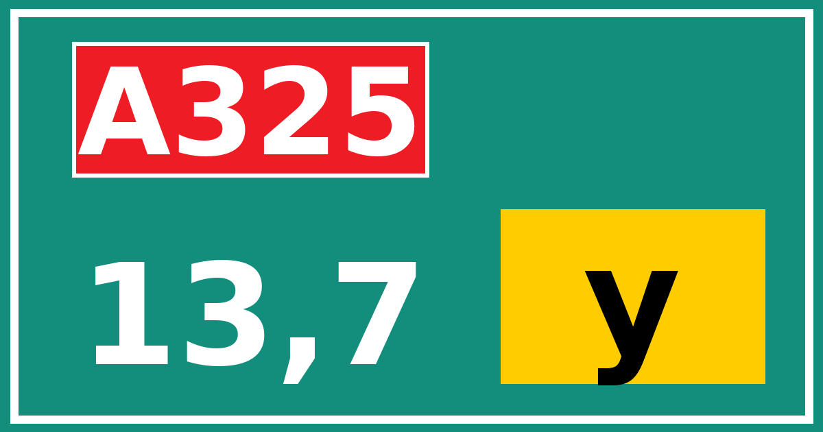 Hectometerbord A325 13,7 letter y