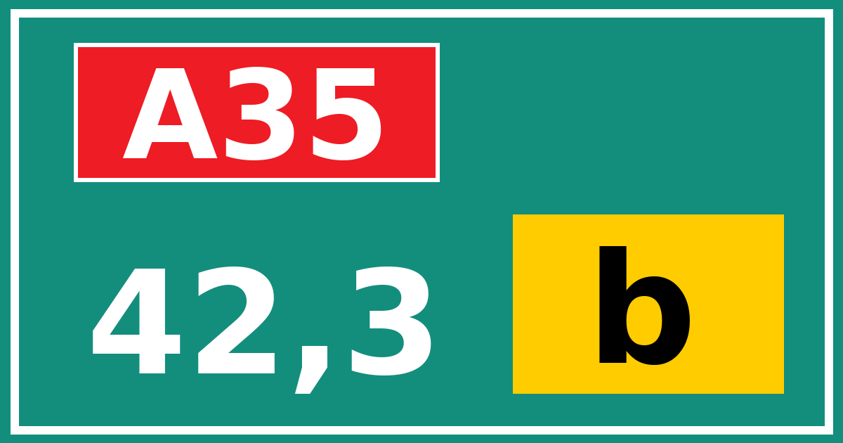 Hectometerbord A35 42,3 letter b