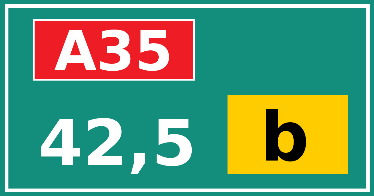 Hectometerbord A35 42,5 letter b