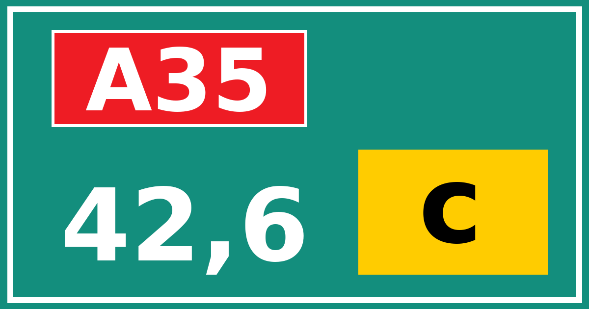 Hectometerbord A35 42,6 letter c