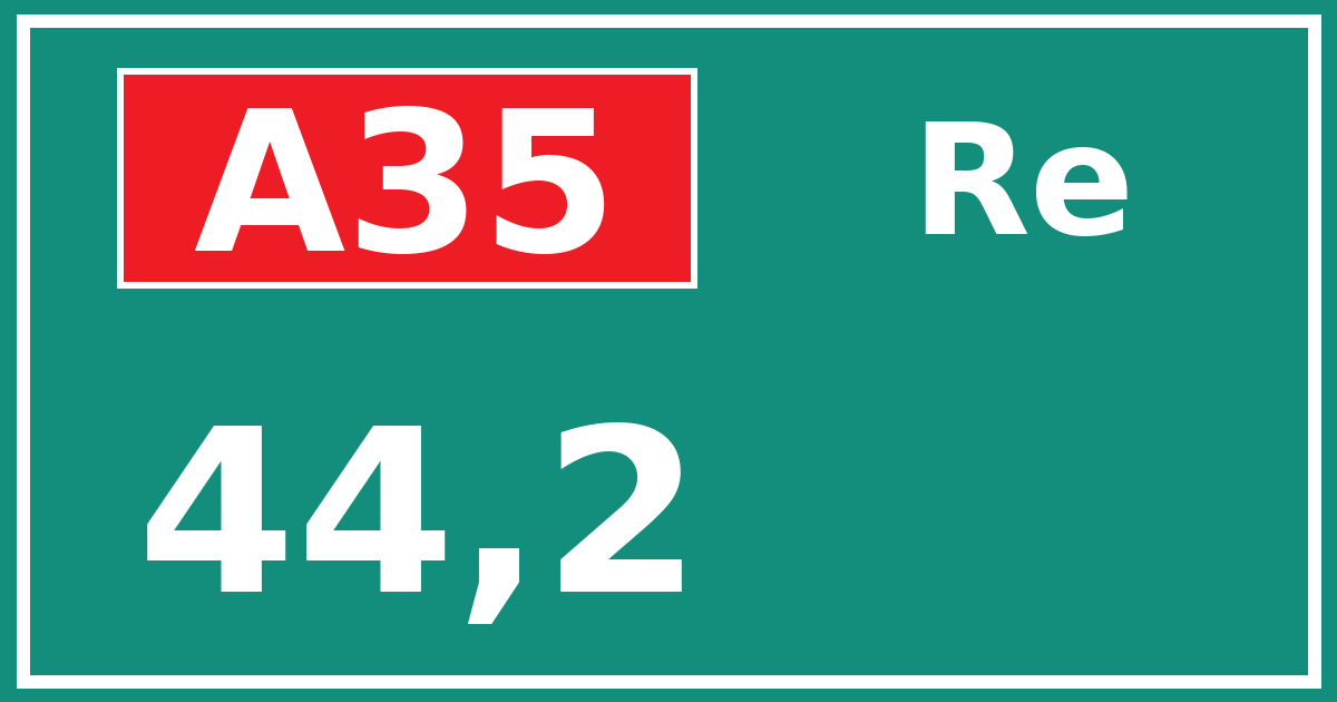 Hectometerbord A35 44,2 zijde Re