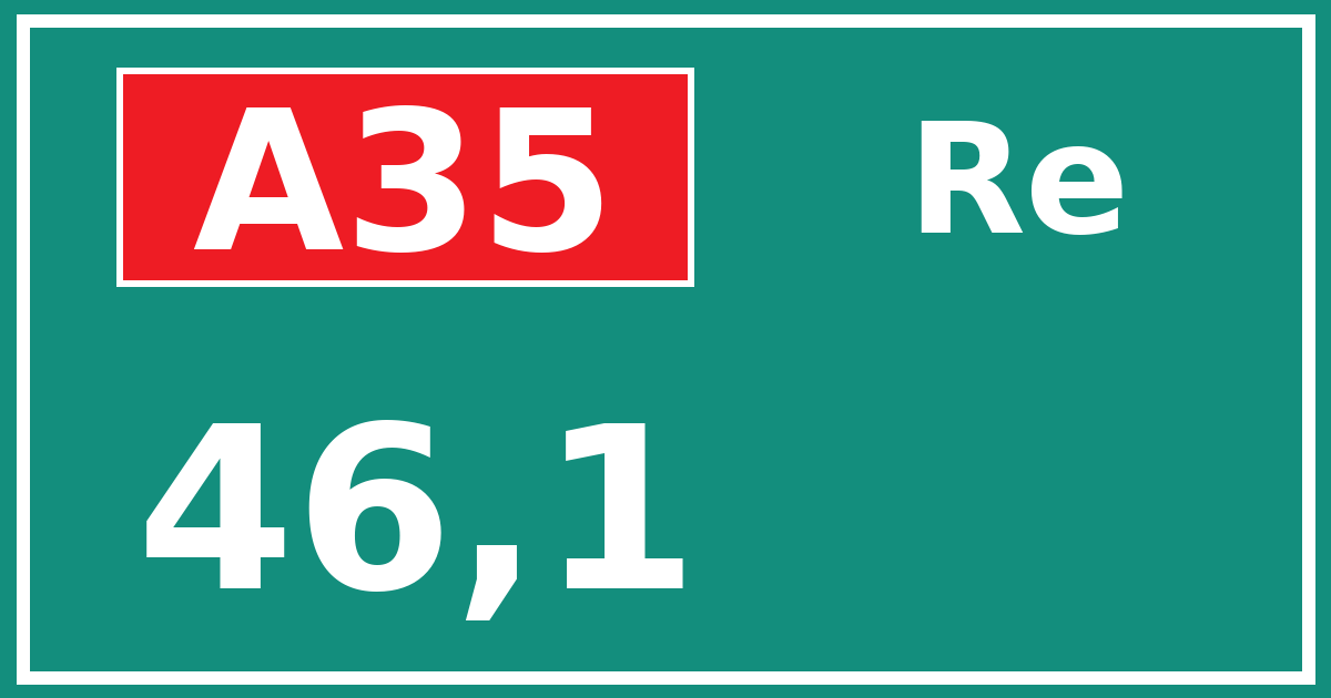 Hectometerbord A35 46,1 zijde Re