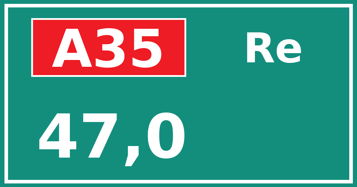 Hectometerbord A35 47,0 zijde Re