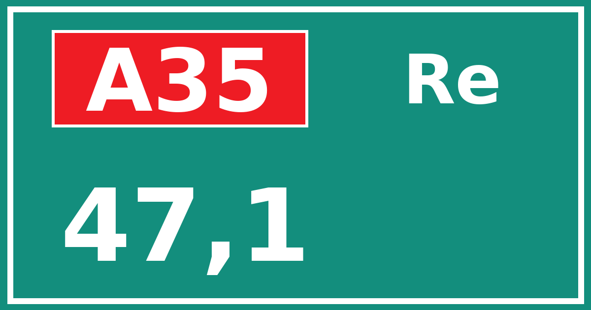 Hectometerbord A35 47,1 zijde Re