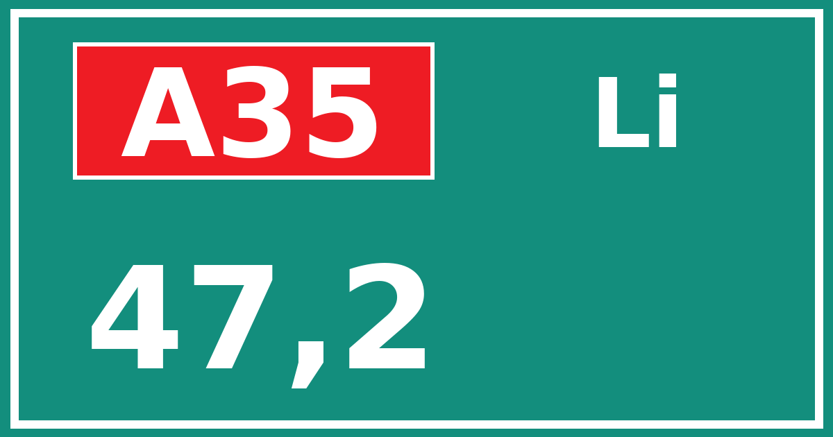 Hectometerbord A35 47,2 zijde Li