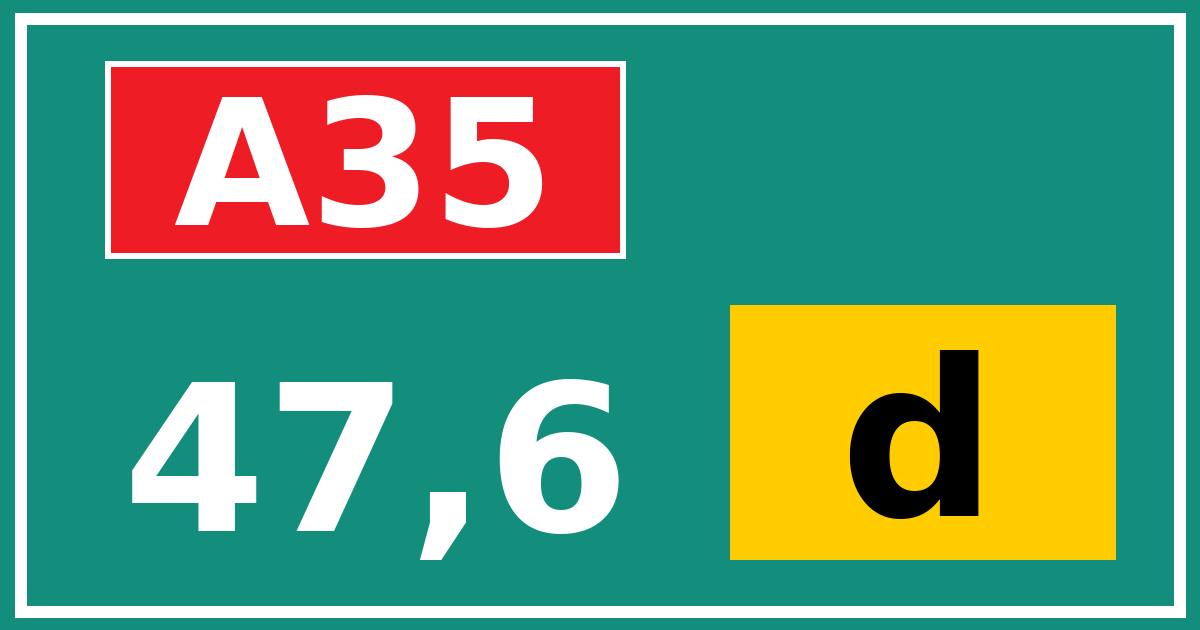 Hectometerbord A35 47,6 letter d