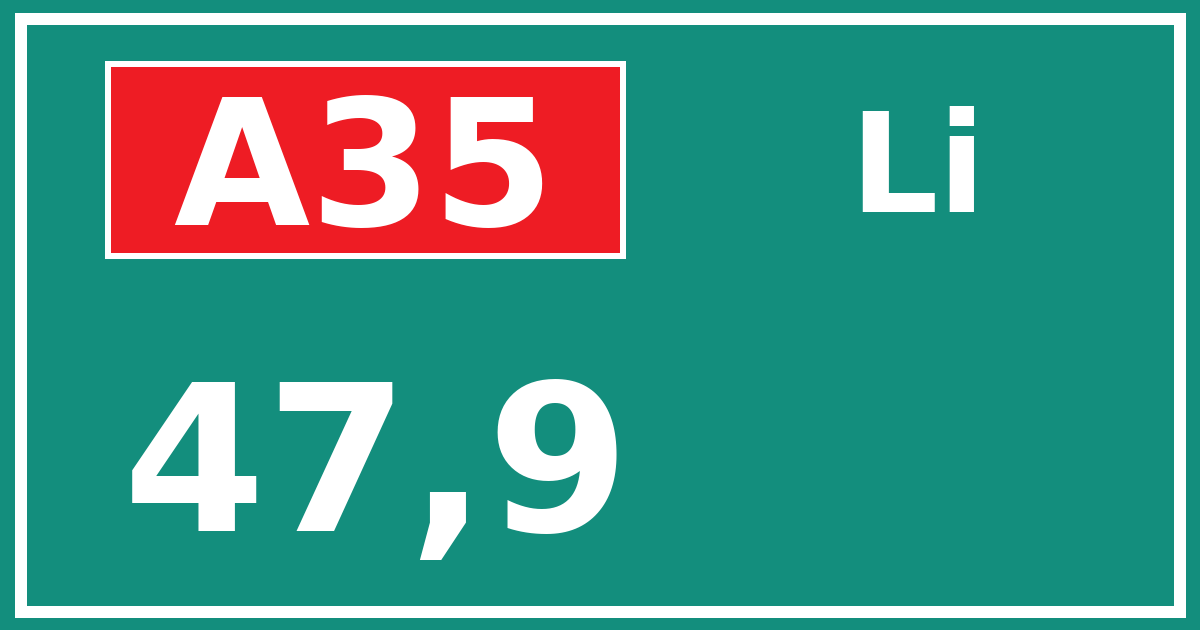 Hectometerbord A35 47,9 zijde Li