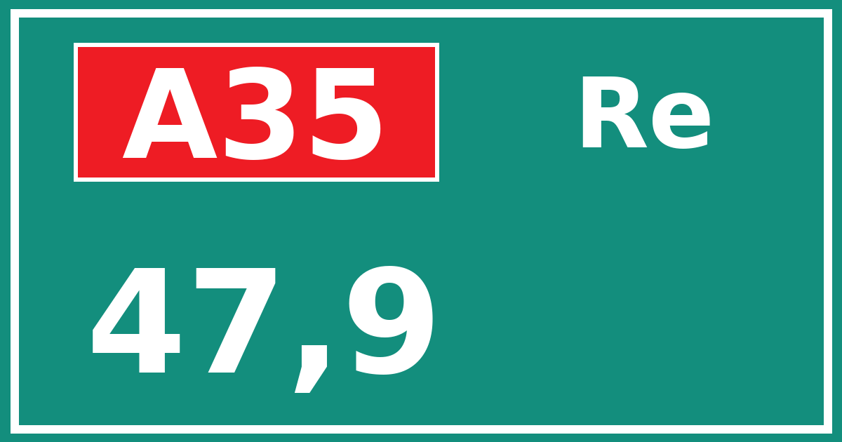 Hectometerbord A35 47,9 zijde Re