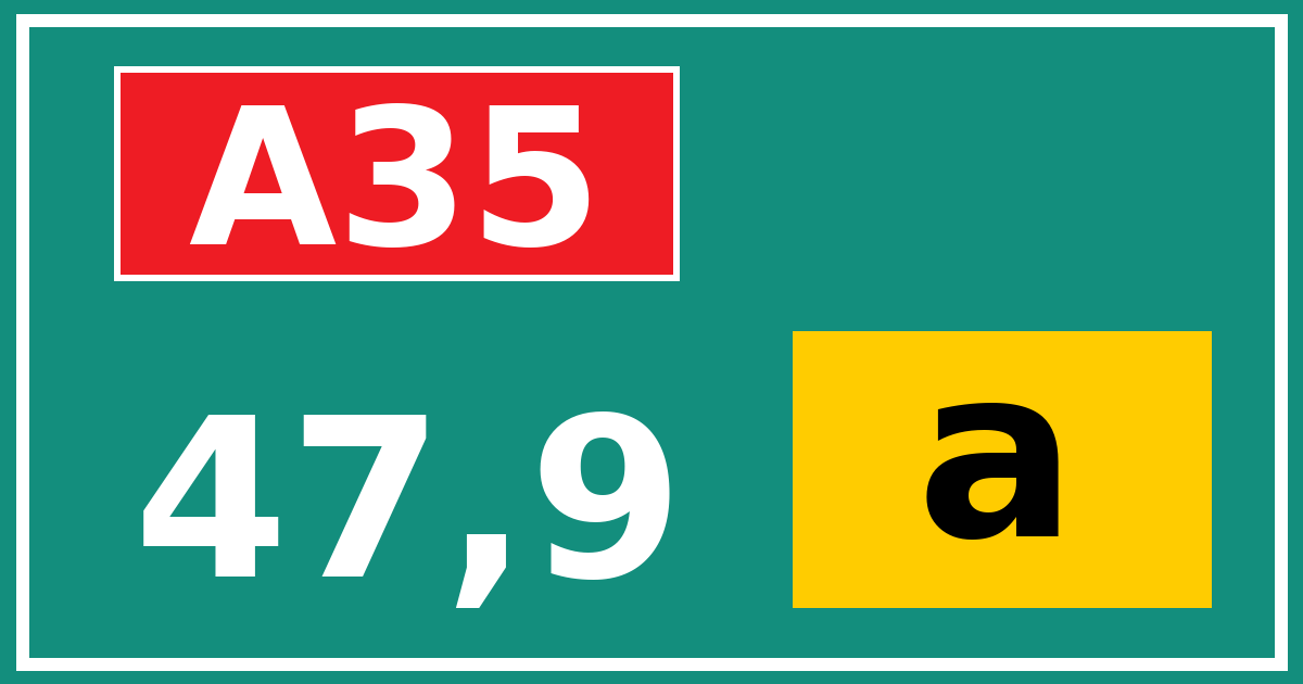 Hectometerbord A35 47,9 letter a