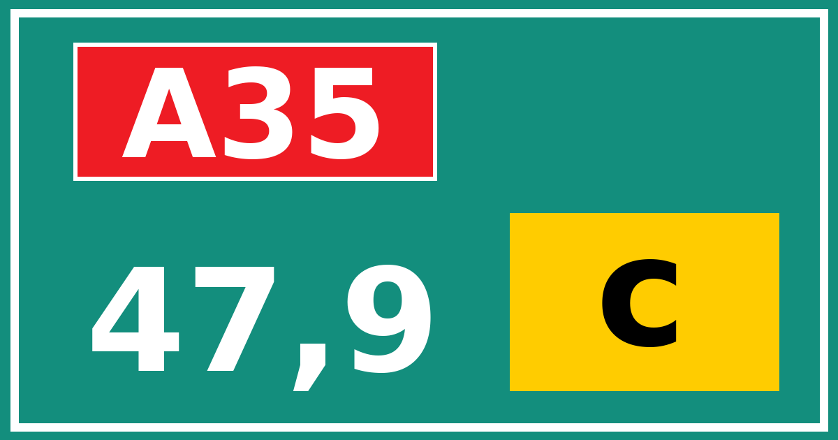 Hectometerbord A35 47,9 letter c