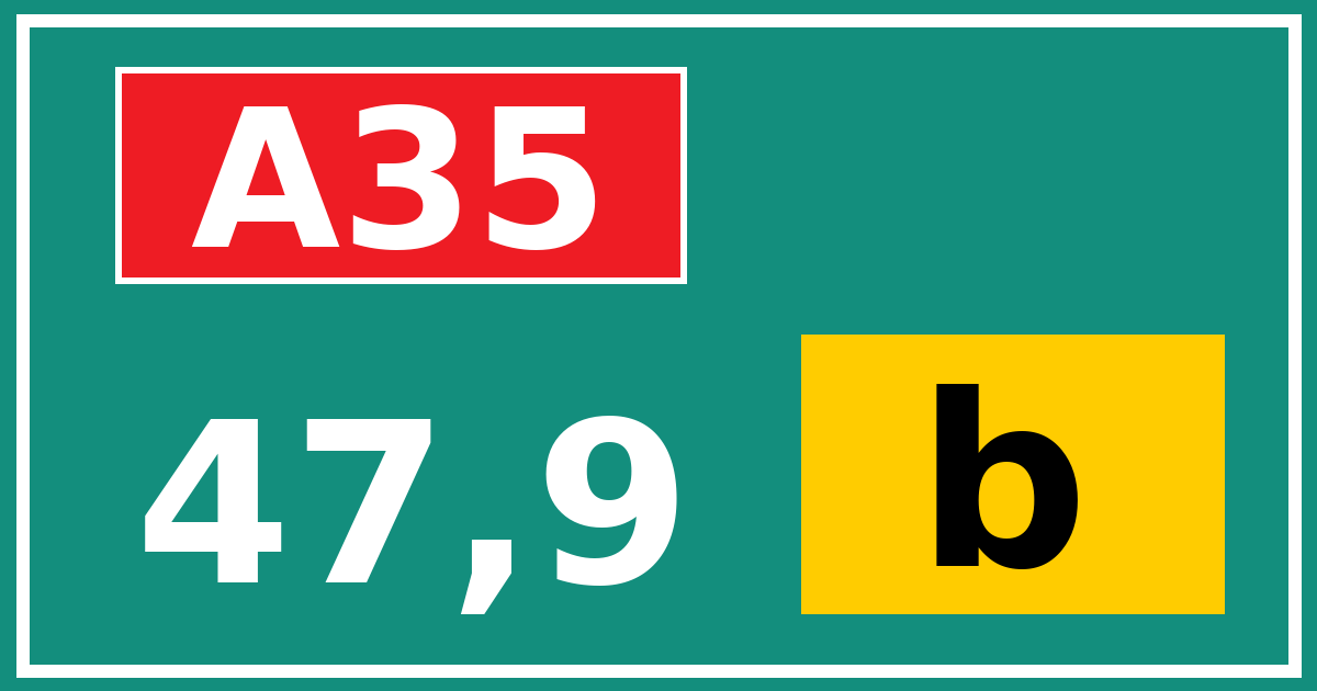 Hectometerbord A35 47,9 letter b