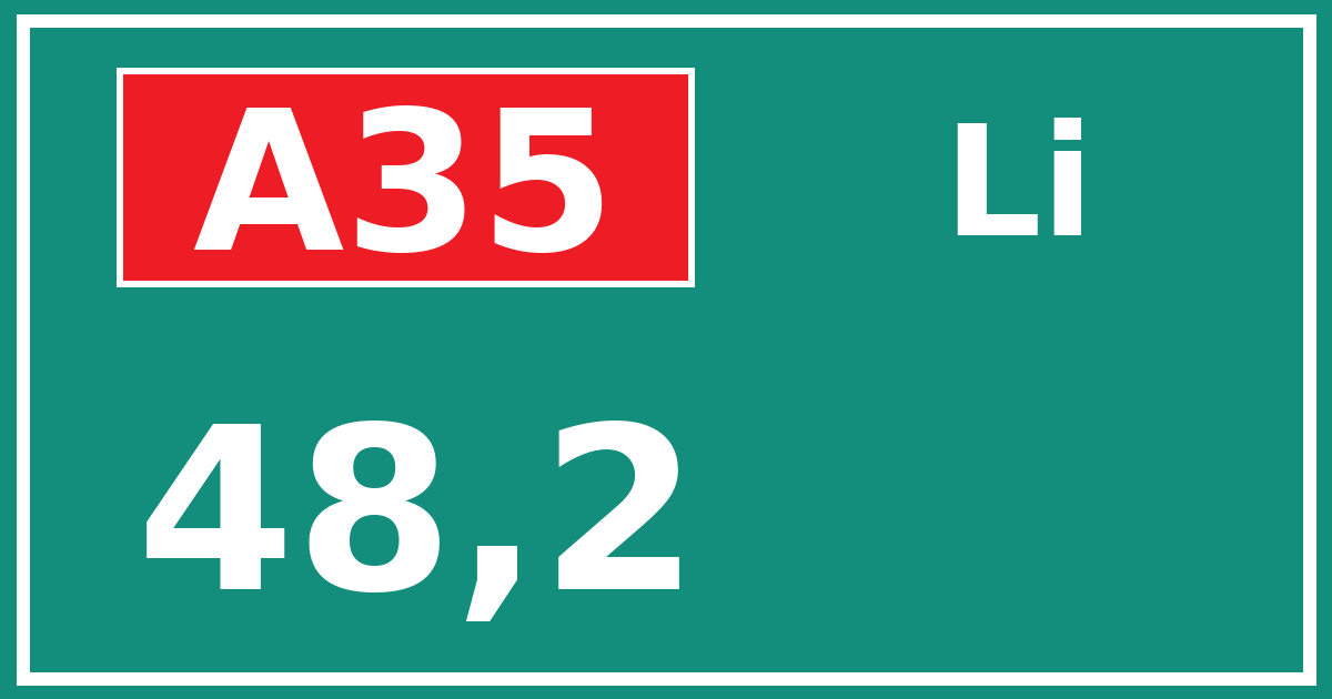 Hectometerbord A35 48,2 zijde Li