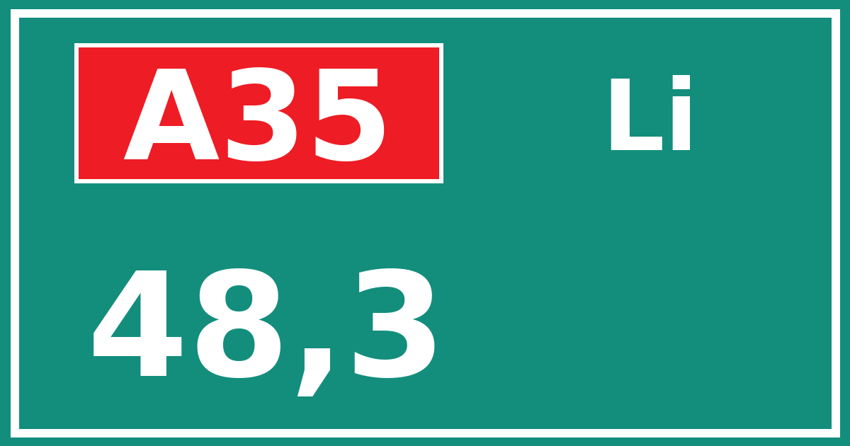 Hectometerbord A35 48,3 zijde Li