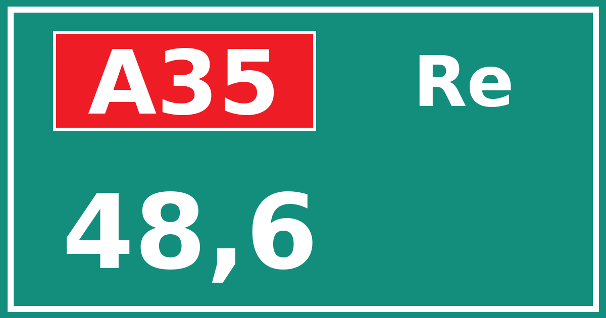 Hectometerbord A35 48,6 zijde Re