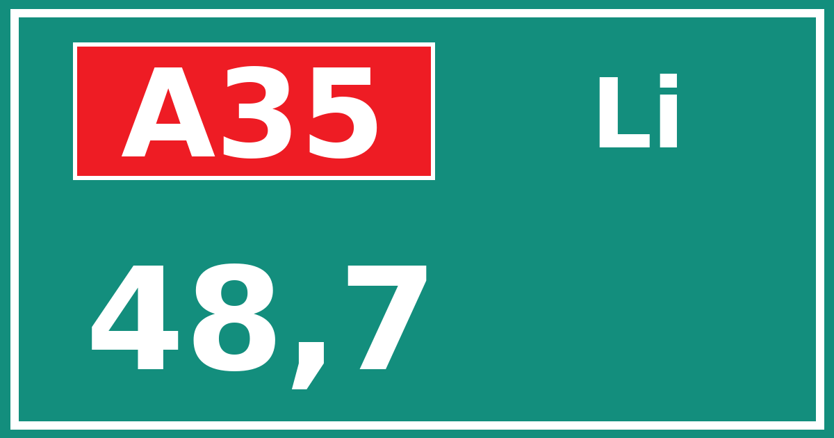 Hectometerbord A35 48,7 zijde Li