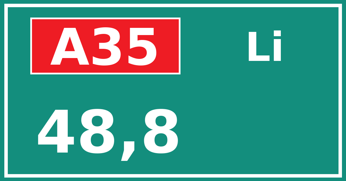 Hectometerbord A35 48,8 zijde Li