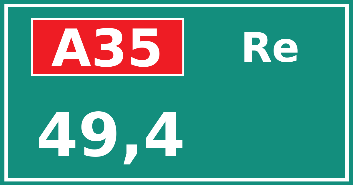 Hectometerbord A35 49,4 zijde Re