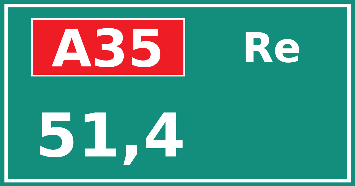 Hectometerbord A35 51,4 zijde Re