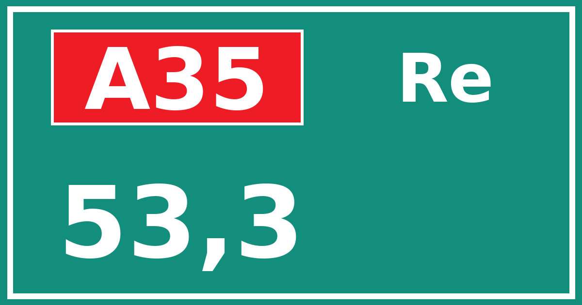 Hectometerbord A35 53,3 zijde Re