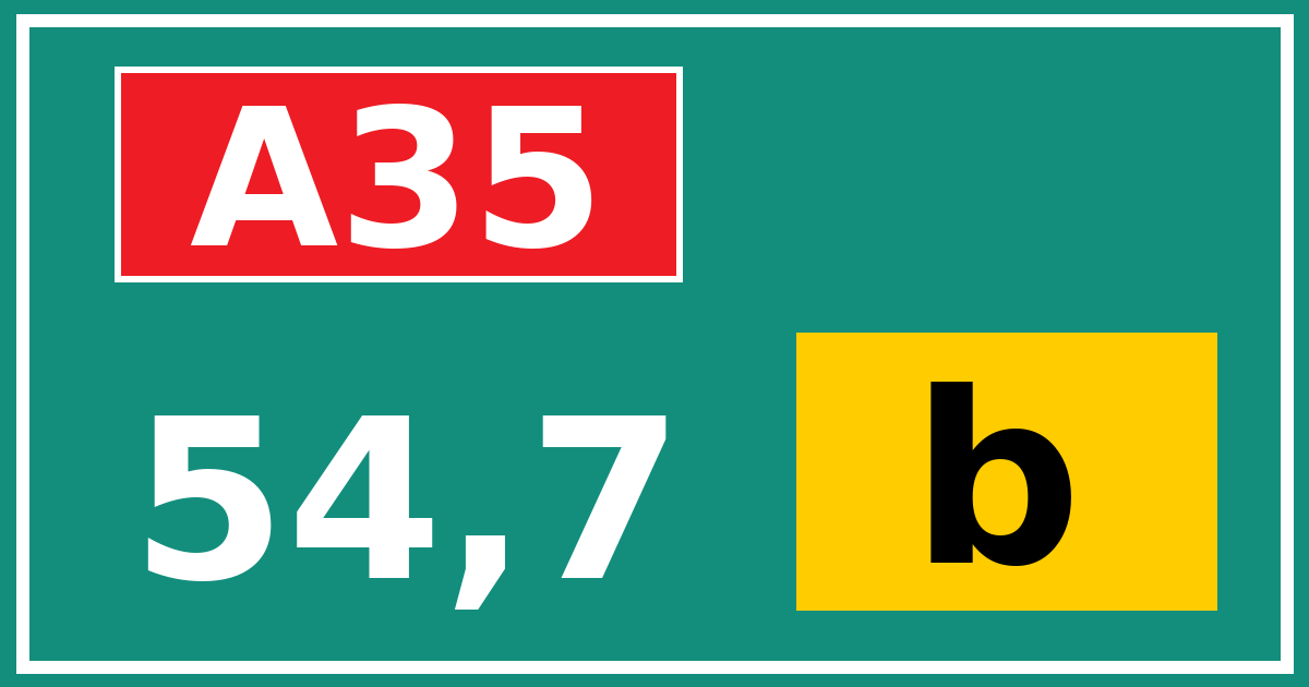 Hectometerbord A35 54,7 letter b
