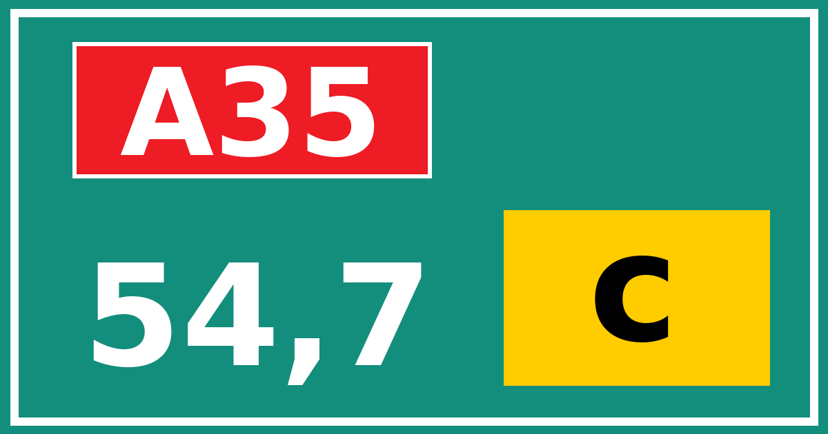 Hectometerbord A35 54,7 letter c