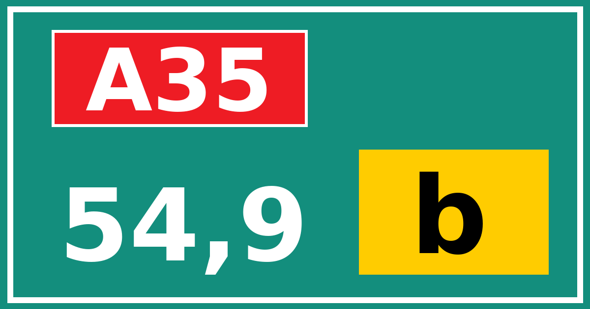 Hectometerbord A35 54,9 letter b
