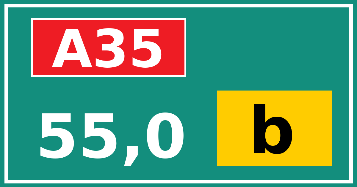Hectometerbord A35 55,0 letter b