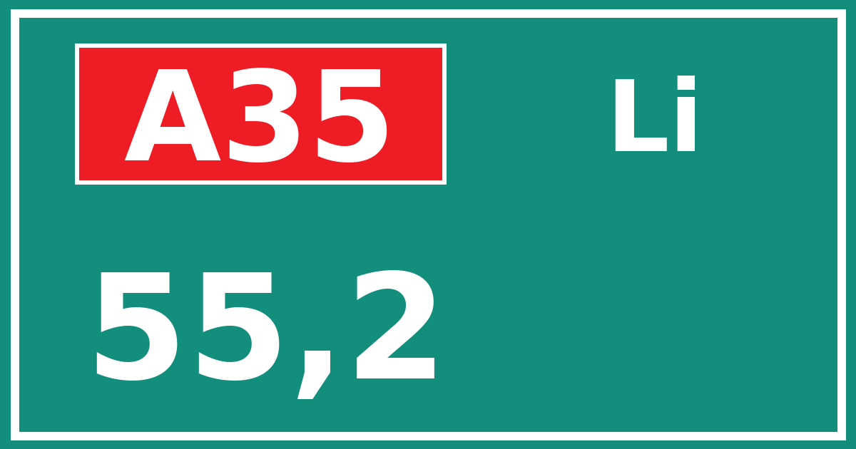 Hectometerbord A35 55,2 zijde Li