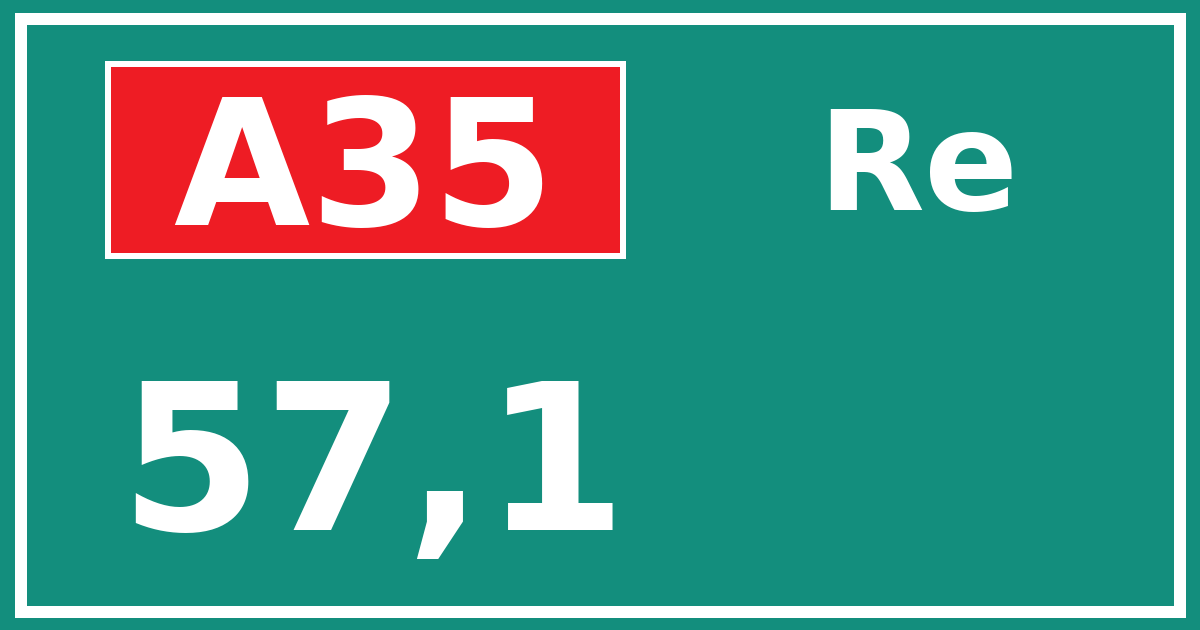 Hectometerbord A35 57,1 zijde Re