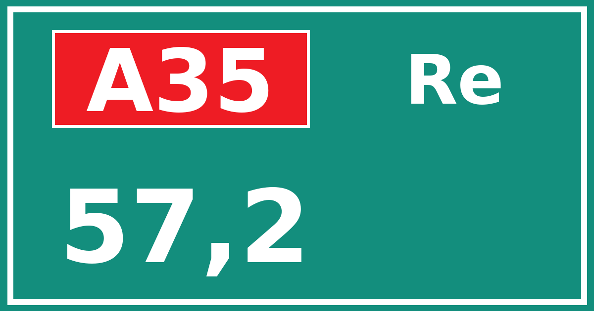 Hectometerbord A35 57,2 zijde Re