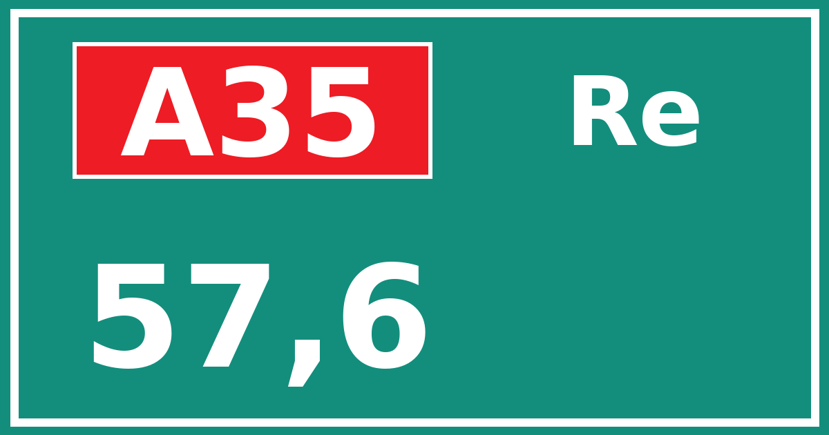 Hectometerbord A35 57,6 zijde Re