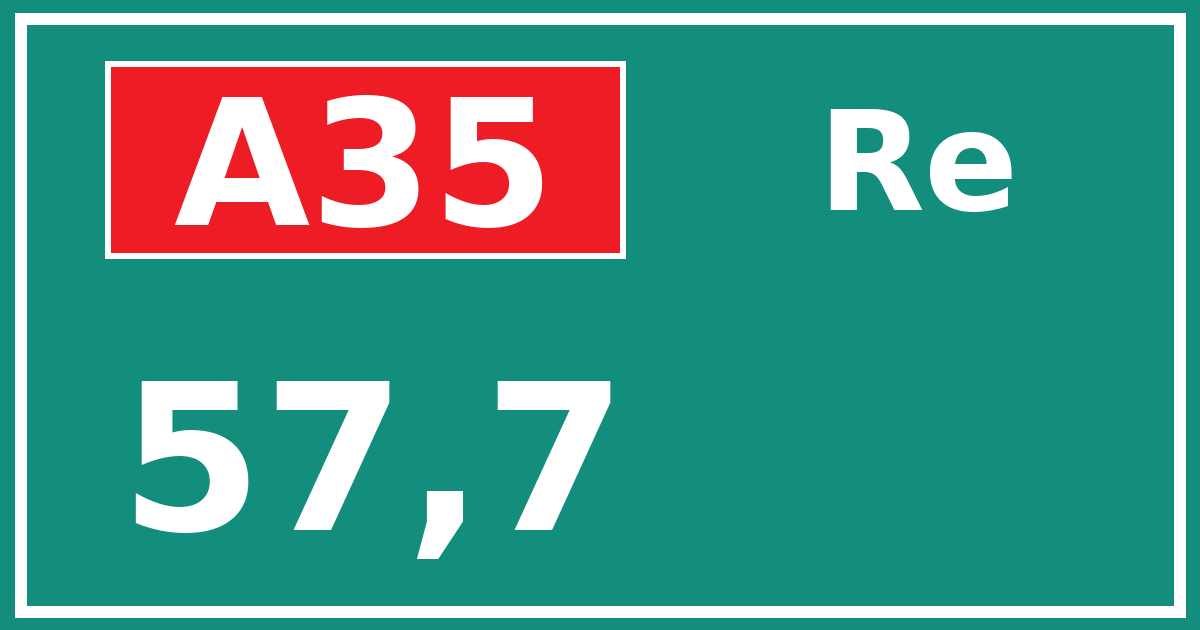 Hectometerbord A35 57,7 zijde Re