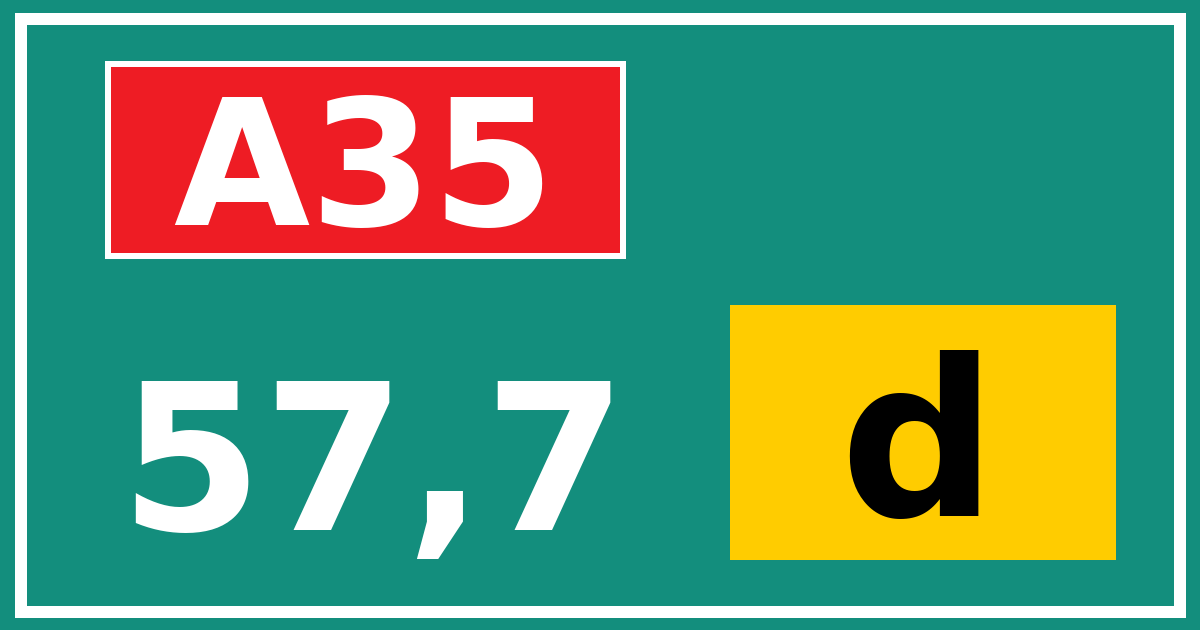 Hectometerbord A35 57,7 letter d