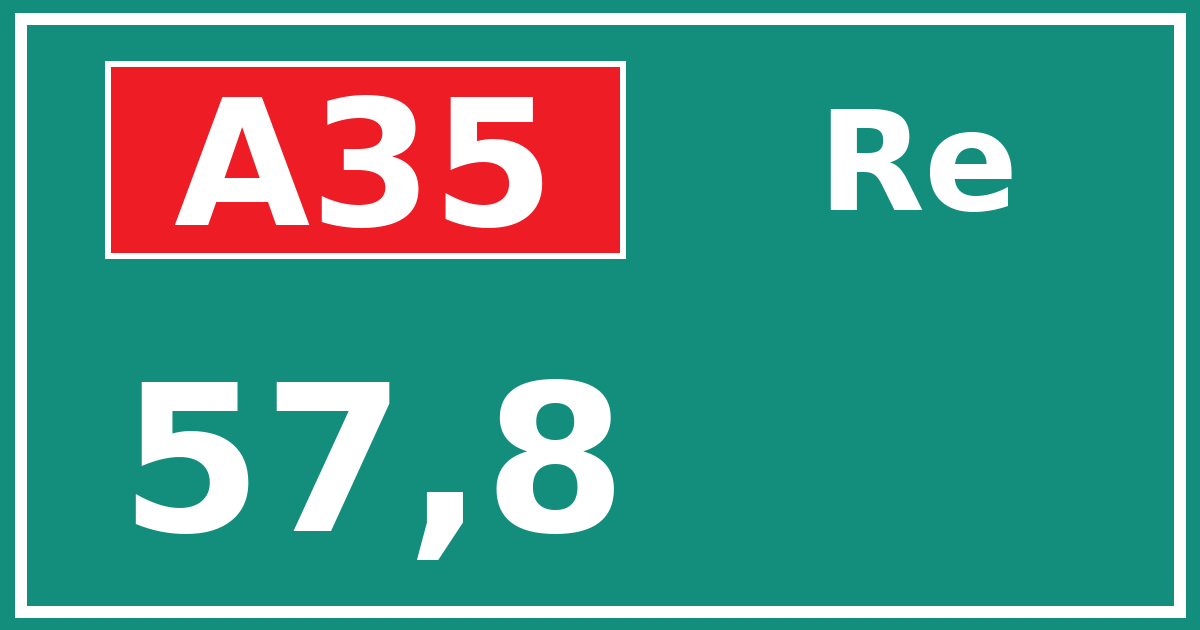 Hectometerbord A35 57,8 zijde Re