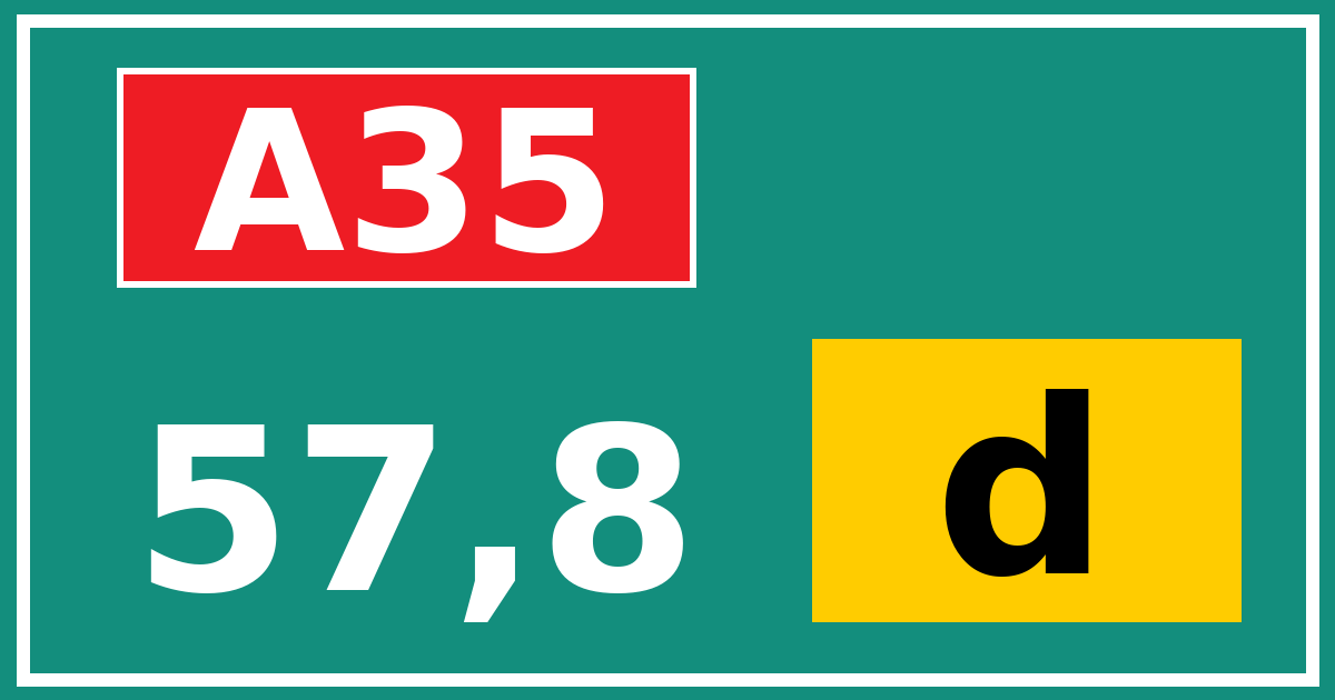 Hectometerbord A35 57,8 letter d