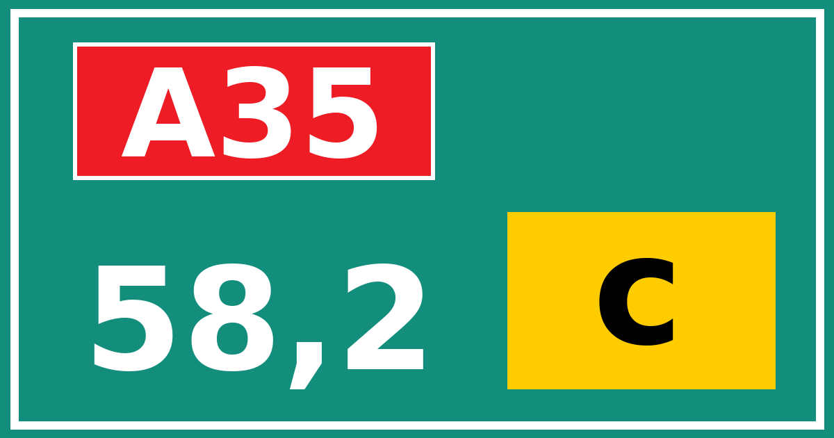 Hectometerbord A35 58,2 letter c
