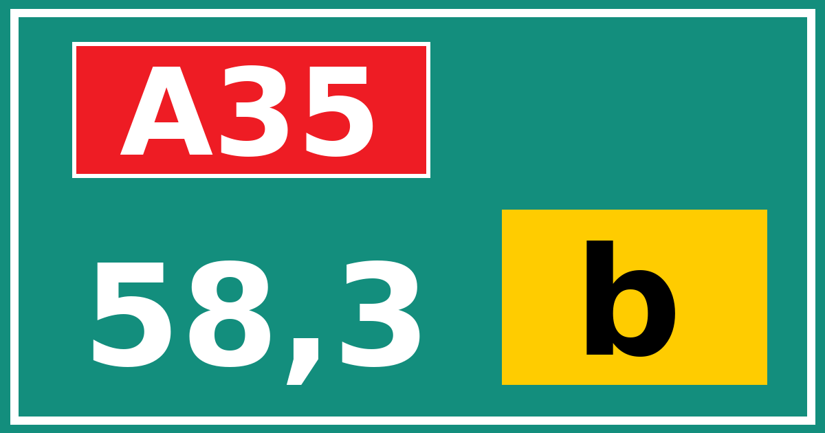 Hectometerbord A35 58,3 letter b