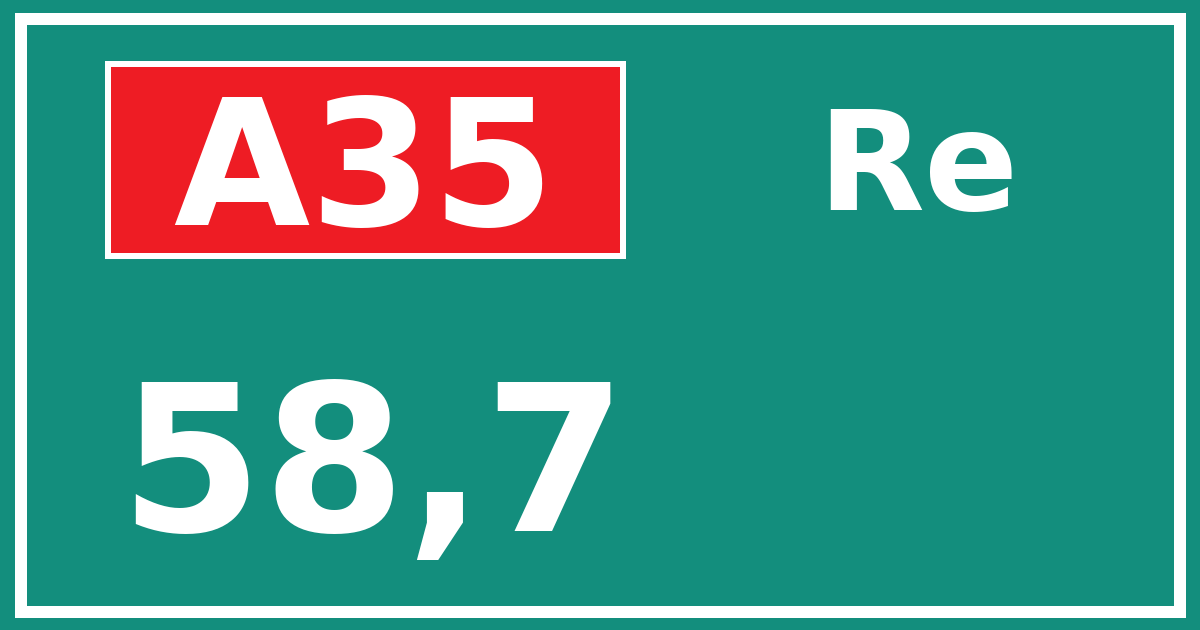 Hectometerbord A35 58,7 zijde Re