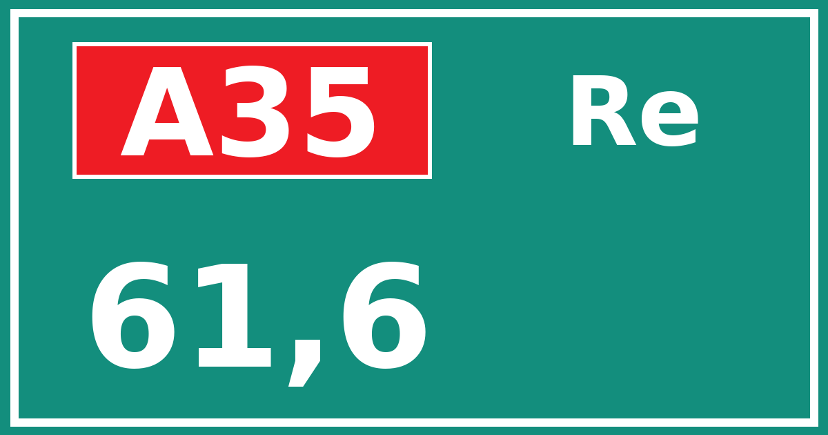 Hectometerbord A35 61,6 zijde Re