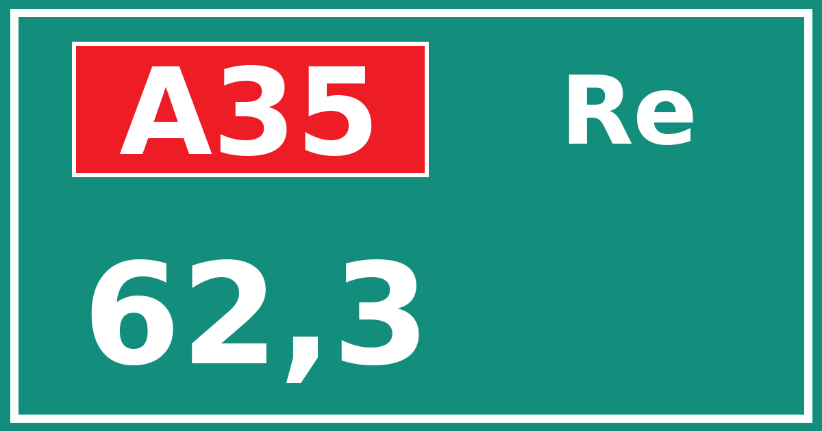 Hectometerbord A35 62,3 zijde Re