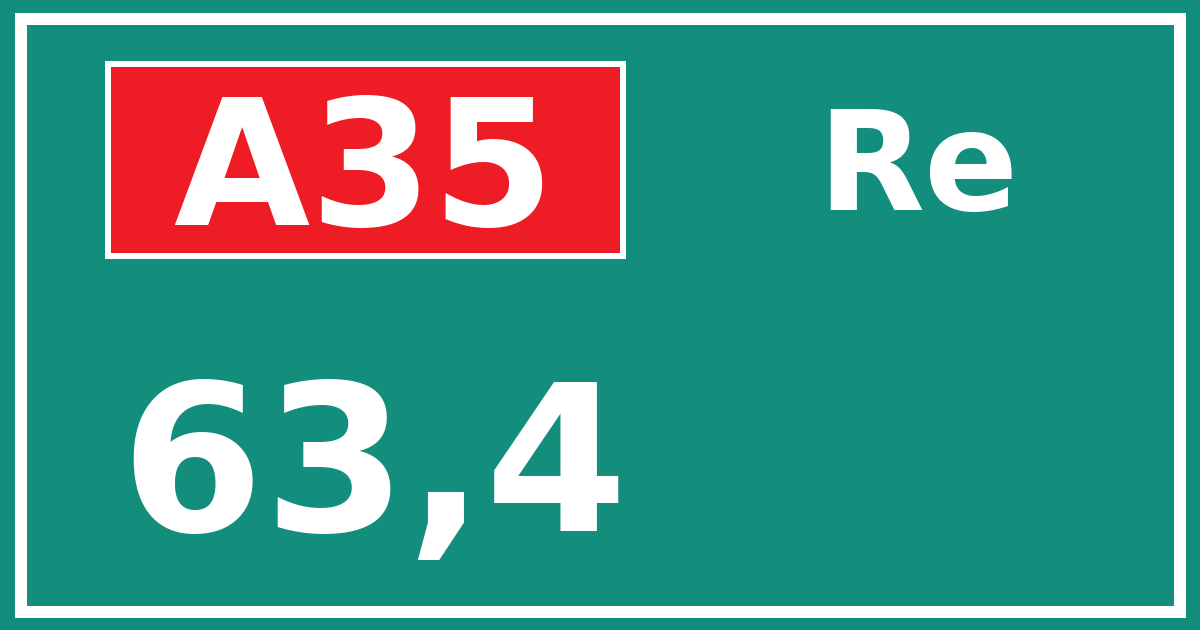 Hectometerbord A35 63,4 zijde Re