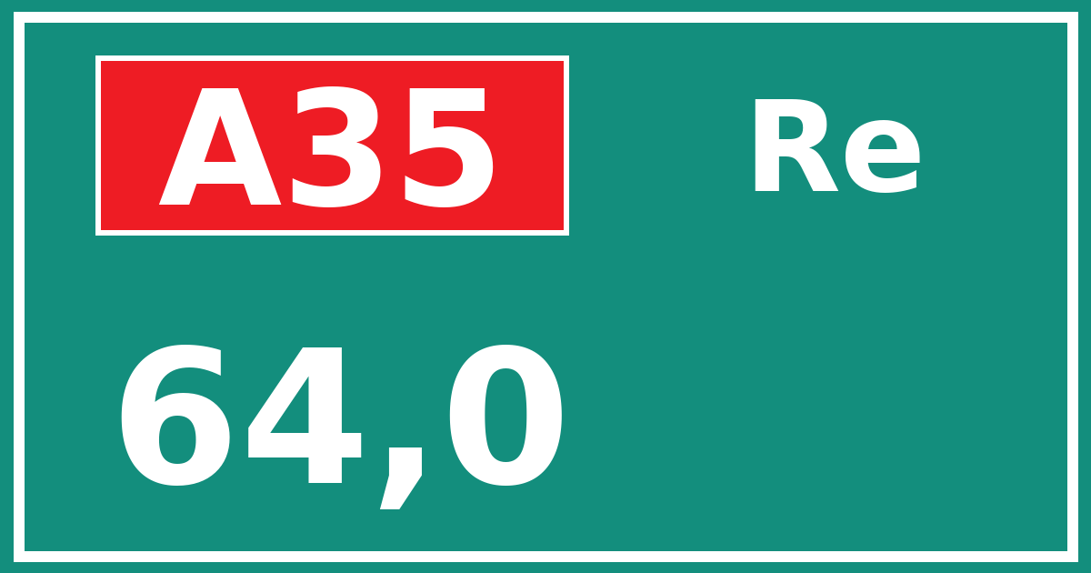 Hectometerbord A35 64,0 zijde Re