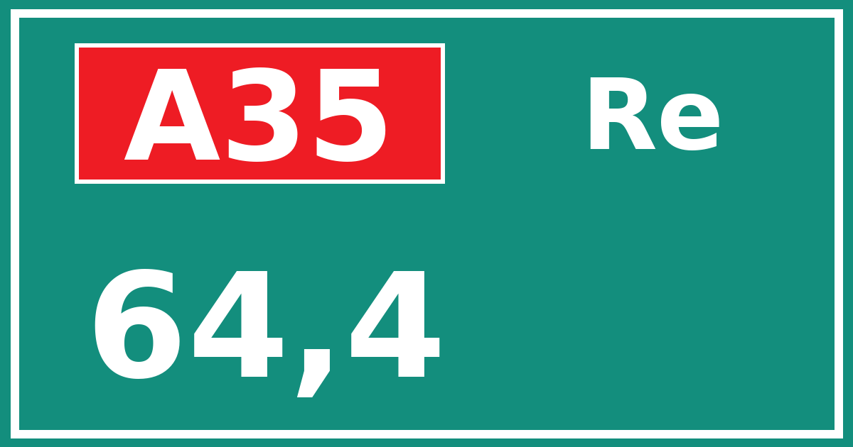 Hectometerbord A35 64,4 zijde Re