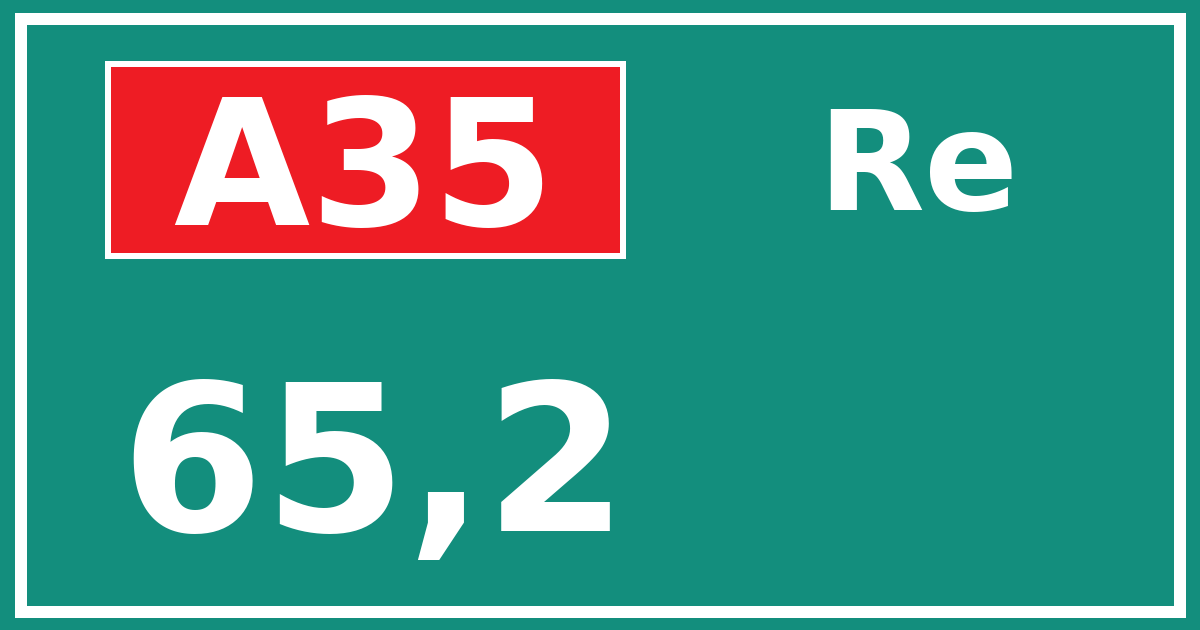 Hectometerbord A35 65,2 zijde Re