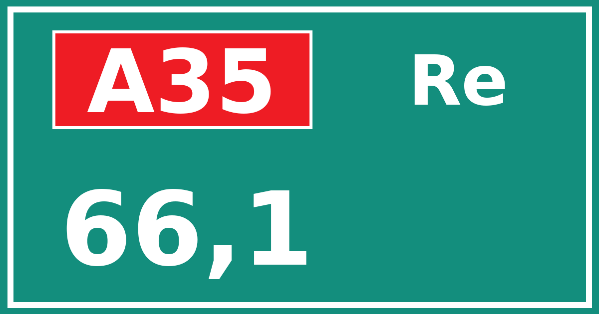 Hectometerbord A35 66,1 zijde Re