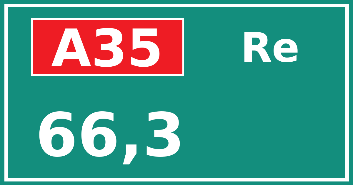 Hectometerbord A35 66,3 zijde Re