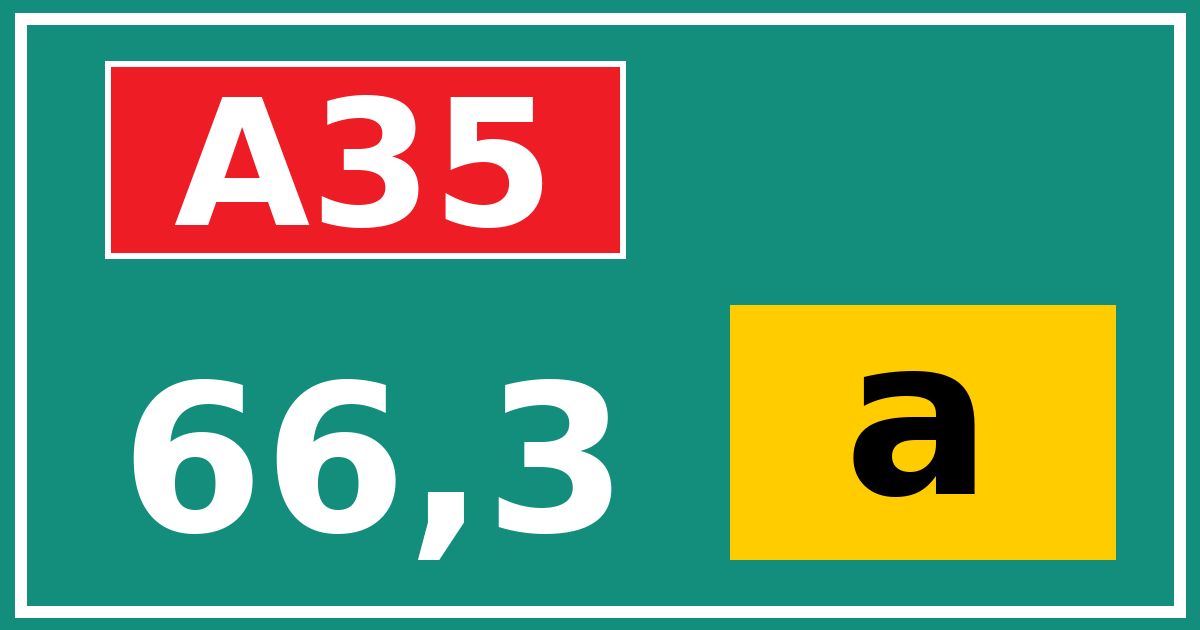 Hectometerbord A35 66,3 letter a