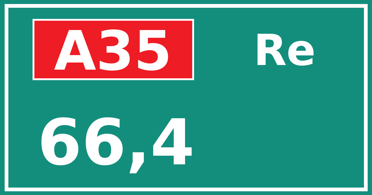 Hectometerbord A35 66,4 zijde Re