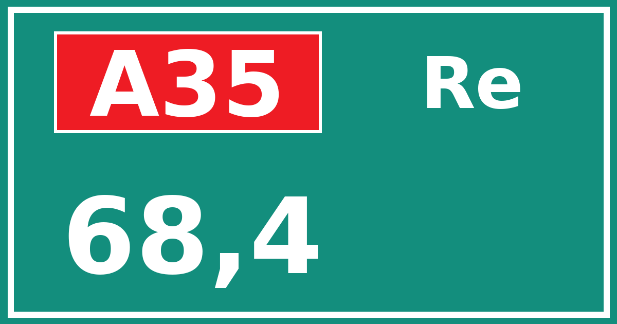 Hectometerbord A35 68,4 zijde Re